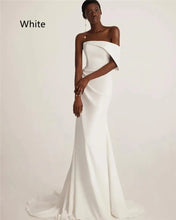 Load image into Gallery viewer, One-shoulder Stretch Satin Wedding Dress