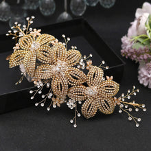 Load image into Gallery viewer, Rhinestone Leaf Handmade Headband Bridal Wedding Headdress