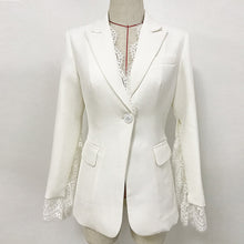 Load image into Gallery viewer, Opulent, Women&#39;s Jacket with Slit Sleeves and Lace Edge Decoration