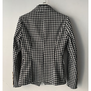 Prestige, Women's Houndstooth Tailored Jacket with Lion Head Buttons