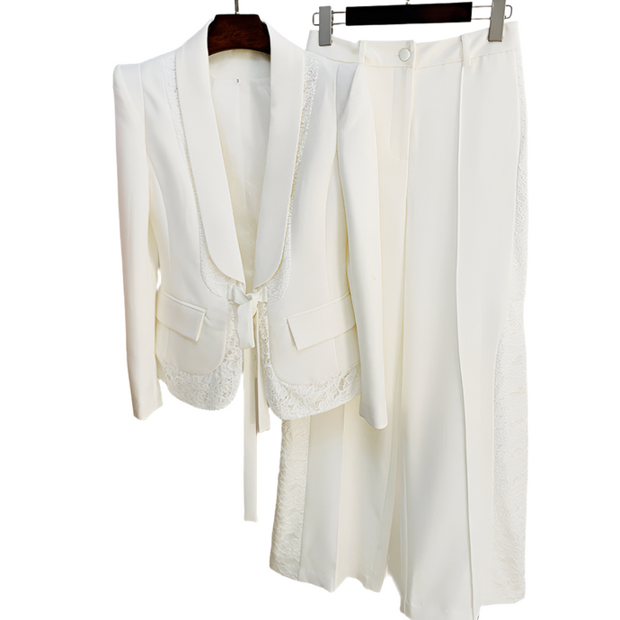 Lace Edging Bridal Two-Piece White Jacket