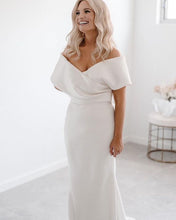 Load image into Gallery viewer, Silky Satin Off-The-Shoulder Wedding Dress