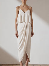 Load image into Gallery viewer, Minimal Chic Bridal Dress,  Slim Fitting Long Off Shoulder Dress