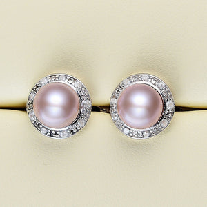 Natural Strong Freshwater Genuine Pearl Earrings In S925 Silver