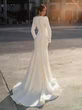 Load image into Gallery viewer, Minimalist Chic Bridal Wear, Simple Wedding Dress