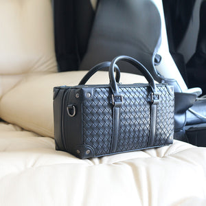 Genuine Leather Diagonal Woven Bag