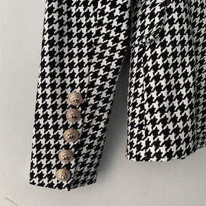 Prestige, Women's Houndstooth Tailored Jacket with Lion Head Buttons