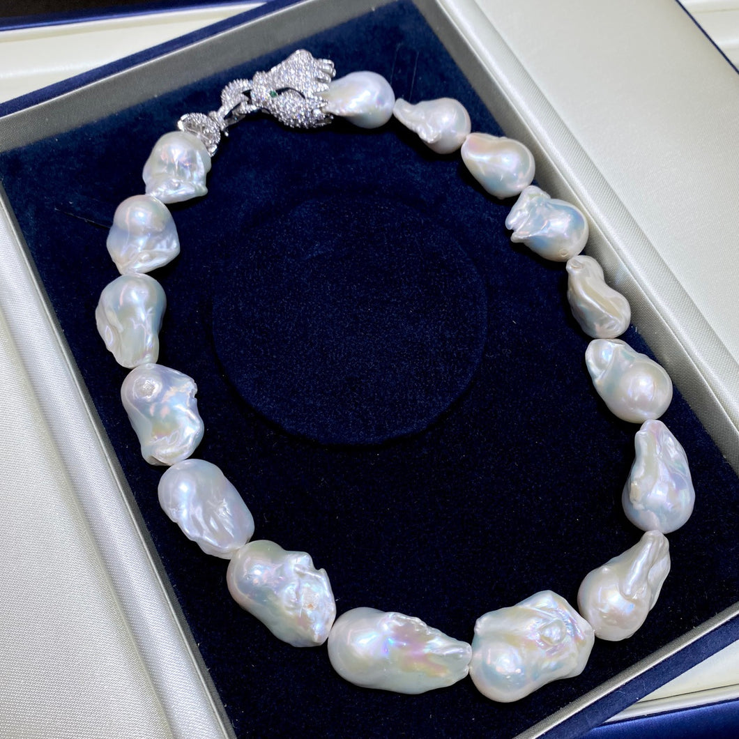 Natural Large Baroque Freshwater Pearl Necklace For Women