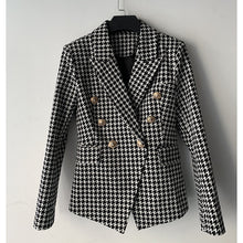 Load image into Gallery viewer, Prestige, Women&#39;s Houndstooth Tailored Jacket with Lion Head Buttons