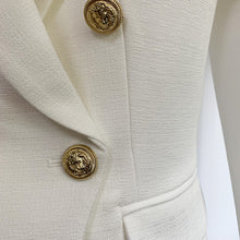 Load image into Gallery viewer, Icon, White Double-Breasted Women&#39;s Jacket with Lion Head Buttons