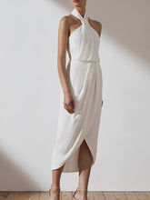 Load image into Gallery viewer, Minimal Chic Bridal Dress,  Slim Fitting Long Off Shoulder Dress