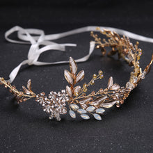 Load image into Gallery viewer, Bridal Jewelry Leaf Shape Rhinestone Alloy Headband