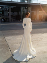 Load image into Gallery viewer, Minimalist Chic Bridal Wear, Simple Wedding Dress