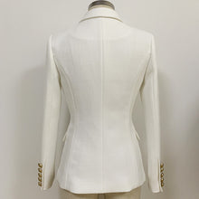 Load image into Gallery viewer, Icon, White Double-Breasted Women&#39;s Jacket with Lion Head Buttons